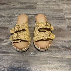 BAMBOO Textured Yellow Sandals